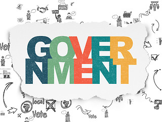 Image showing Political concept: Government on Torn Paper background