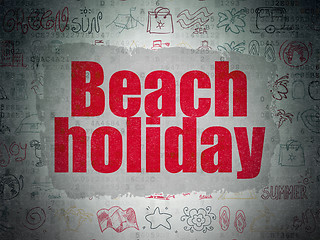 Image showing Vacation concept: Beach Holiday on Digital Paper background