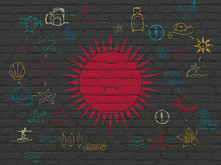 Image showing Travel concept: Sun on wall background