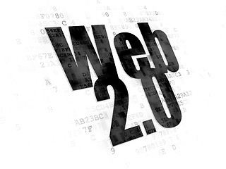 Image showing Web design concept: Web 2.0 on Digital background