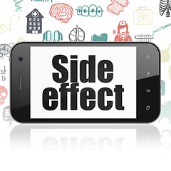 Image showing Health concept: Smartphone with Side Effect on display