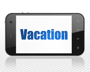 Image showing Tourism concept: Smartphone with Vacation on display