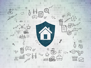 Image showing Business concept: Shield on Digital Paper background