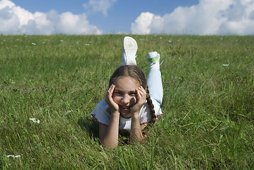 Image showing Girl on  the grass III