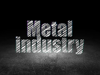 Image showing Manufacuring concept: Metal Industry in grunge dark room