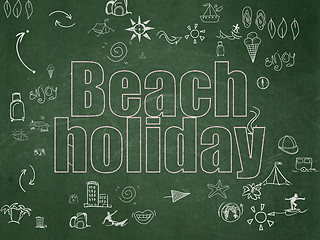 Image showing Travel concept: Beach Holiday on School Board background