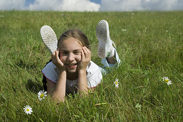 Image showing Girl on  the grass VI