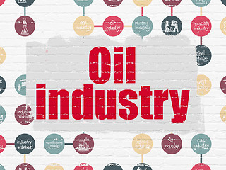 Image showing Manufacuring concept: Oil Industry on wall background