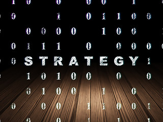 Image showing Business concept: Strategy in grunge dark room