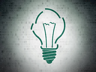 Image showing Business concept: Light Bulb on Digital Paper background