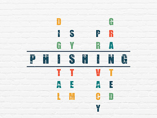 Image showing Safety concept: word Phishing in solving Crossword Puzzle