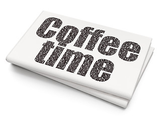 Image showing Timeline concept: Coffee Time on Blank Newspaper background