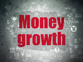 Image showing Money concept: Money Growth on Digital Paper background