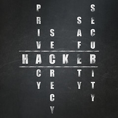 Image showing Security concept: word Hacker in solving Crossword Puzzle