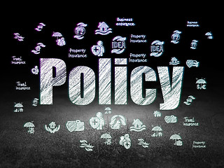 Image showing Insurance concept: Policy in grunge dark room