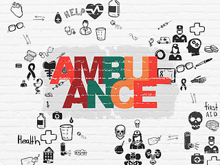 Image showing Health concept: Ambulance on wall background