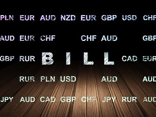 Image showing Money concept: Bill in grunge dark room