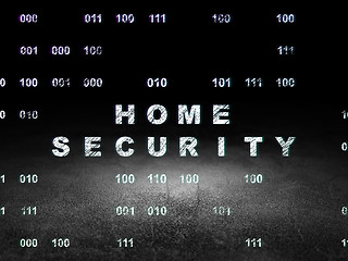 Image showing Protection concept: Home Security in grunge dark room