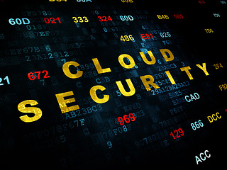 Image showing Cloud networking concept: Cloud Security on Digital background