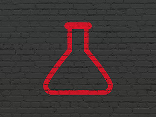 Image showing Science concept: Flask on wall background