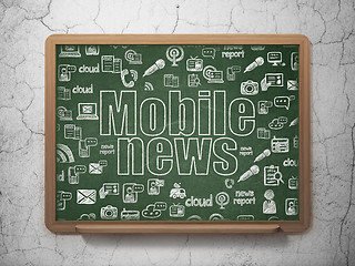 Image showing News concept: Mobile News on School Board background