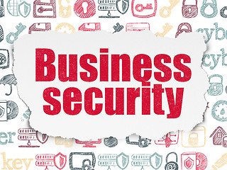 Image showing Privacy concept: Business Security on Torn Paper background