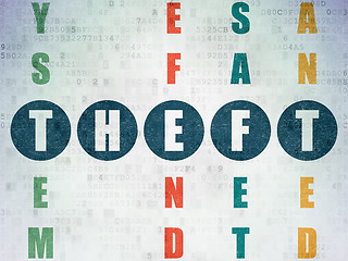 Image showing Safety concept: word Theft in solving Crossword Puzzle