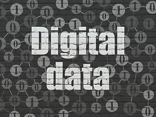 Image showing Data concept: Digital Data on wall background