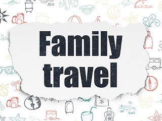 Image showing Travel concept: Family Travel on Torn Paper background