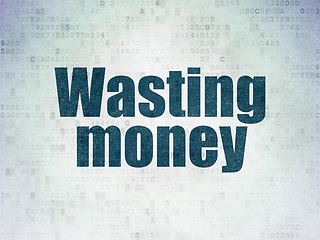 Image showing Money concept: Wasting Money on Digital Paper background