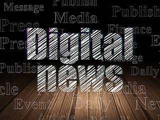 Image showing News concept: Digital News in grunge dark room