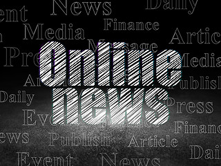 Image showing News concept: Online News in grunge dark room