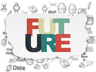 Image showing Timeline concept: Future on Torn Paper background