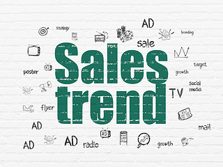 Image showing Marketing concept: Sales Trend on wall background