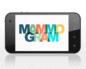 Image showing Medicine concept: Smartphone with Mammogram on  display