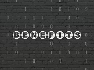 Image showing Finance concept: Benefits on wall background