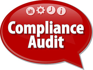 Image showing Compliance Audit  Business term speech bubble illustration