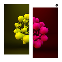 Image showing 3D Molecule structure background. Graphic design. 