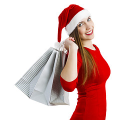 Image showing \rSanta Woman with shopping bags