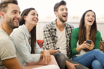 Image showing Friends meeting at the coffee shop