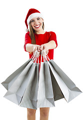 Image showing \rSanta Woman with shopping bags