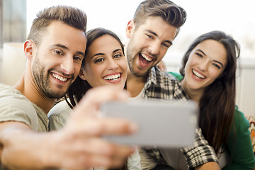 Image showing A selfie with friends