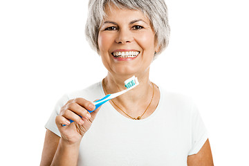 Image showing Brushing teeth