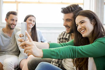 Image showing Friends meeting at the coffee shop