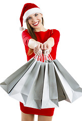 Image showing \rSanta Woman with shopping bags