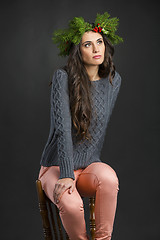 Image showing Cristmas fashion girl