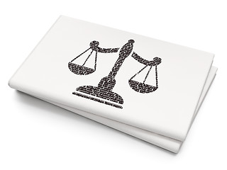 Image showing Law concept: Scales on Blank Newspaper background