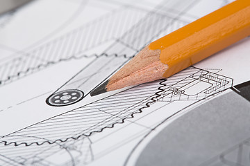 Image showing Drawing detail and pencil