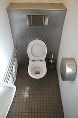 Image showing Toilet seat open