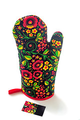 Image showing Potholder - mitten for kitchen on a white background.